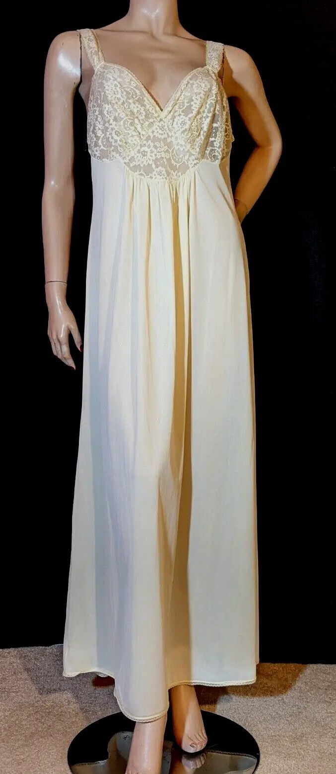 Vintage Unique Rare ODETTE BARSA Peignoir Robe Van Raalte Myth Lacey Nightgown L