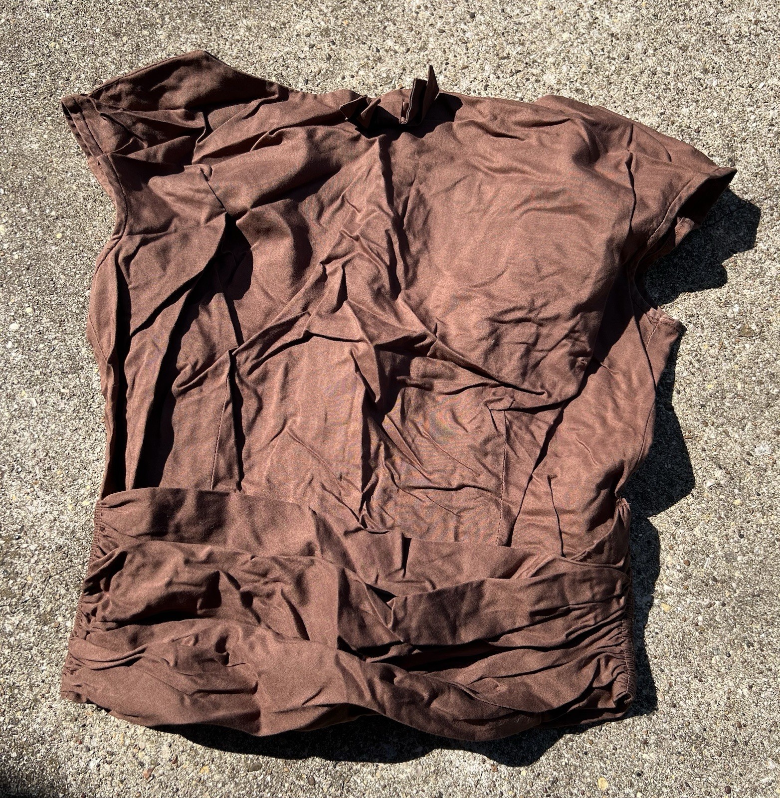Bobbie Brooks 1950s Summer Top Brown Small Zip Back Bust 32-33” Waist 24” *15” L