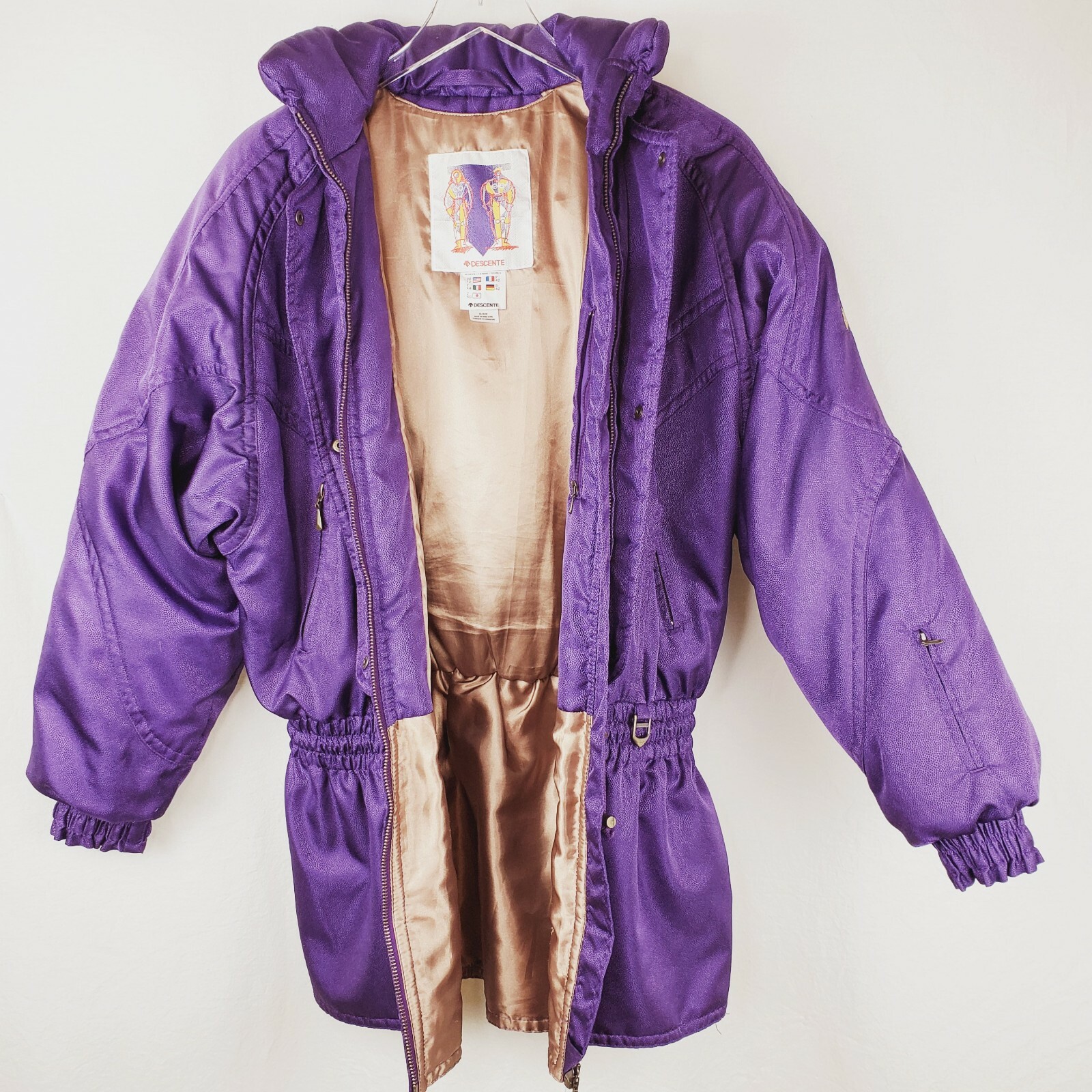 Vintage Ski Coat Large Purple Jacket Descente Oversized Retro Androgyny A-Framed