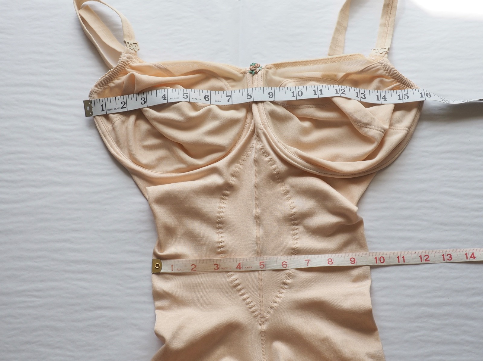 60s Vintage Goddess Corselette 38DD Underwire Bodysuit One Piece Shaper ILGWU