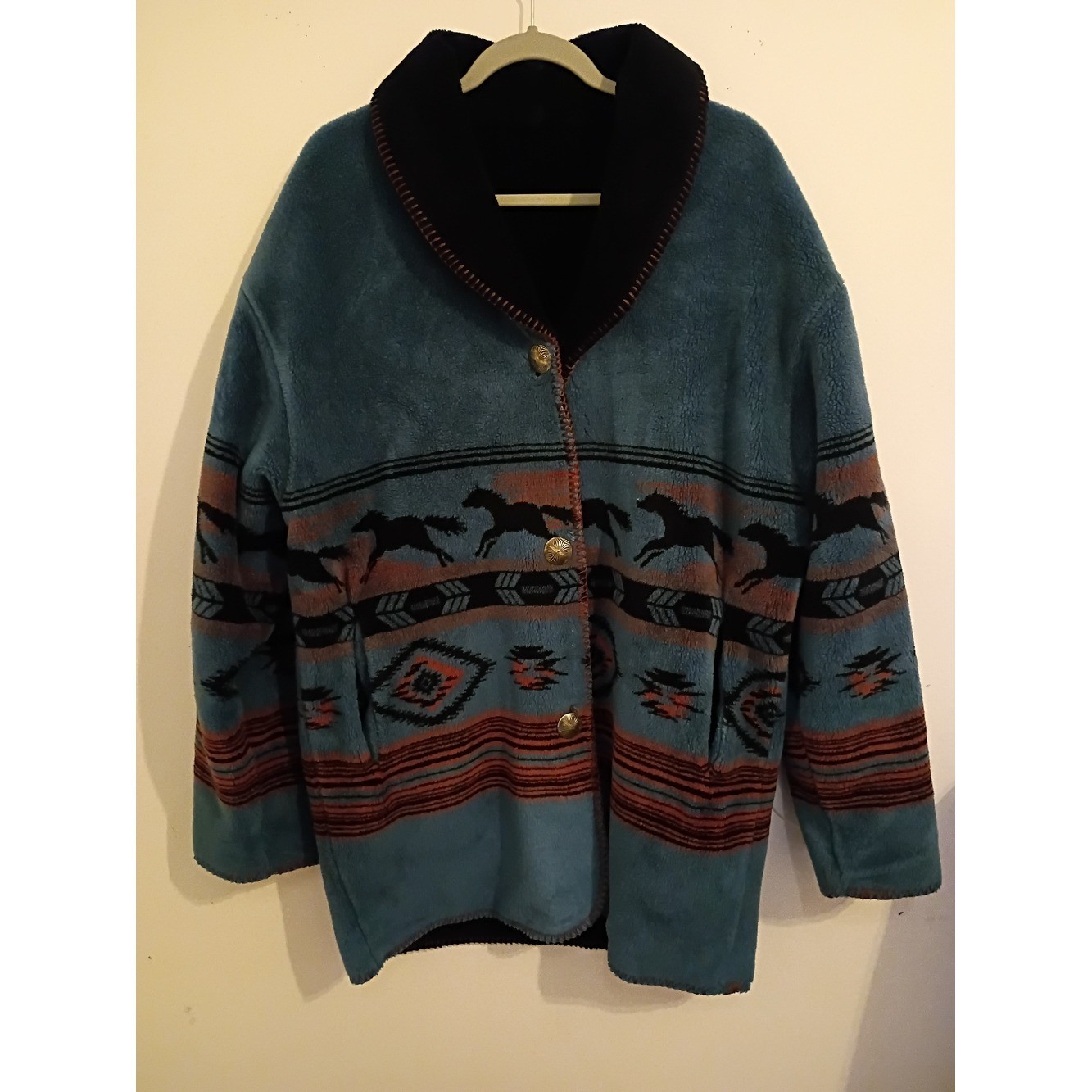 VTG Coldwater Creek Women&rsquo;s Reversible Fleece Western Jacket Sz XL