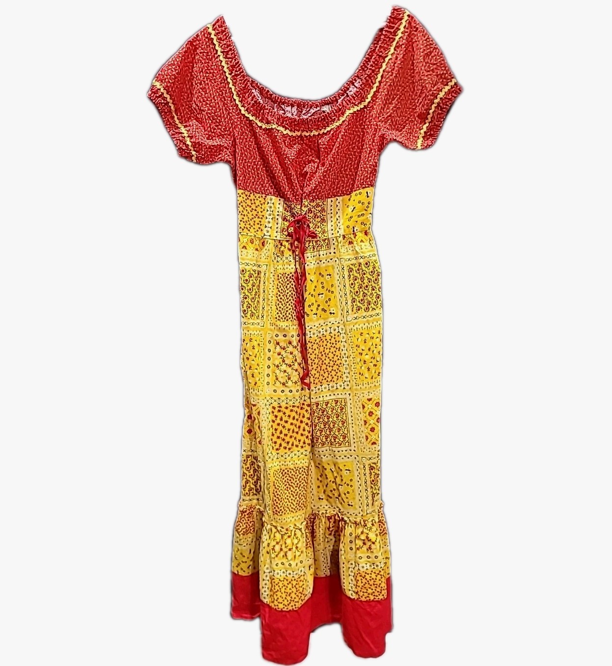 Woman’s Dress Hippie Peasant Boho Maxi Dress Lightweight Renaissance Size Small