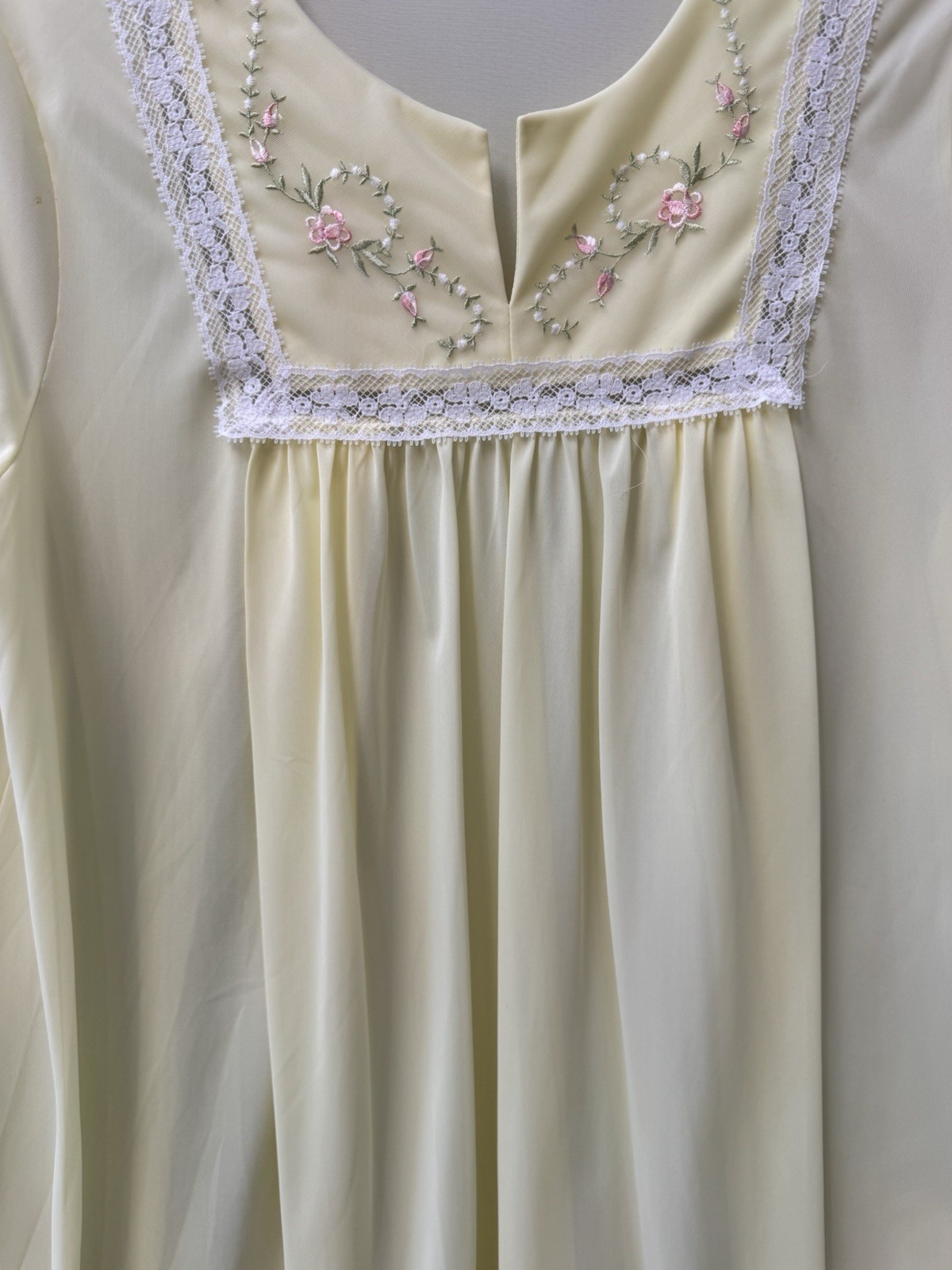 Vtg SHADOWLINE Nursing Nightgown Embroidery New Mom Hospital NOS w/Tags S/M 80&rsquo;s