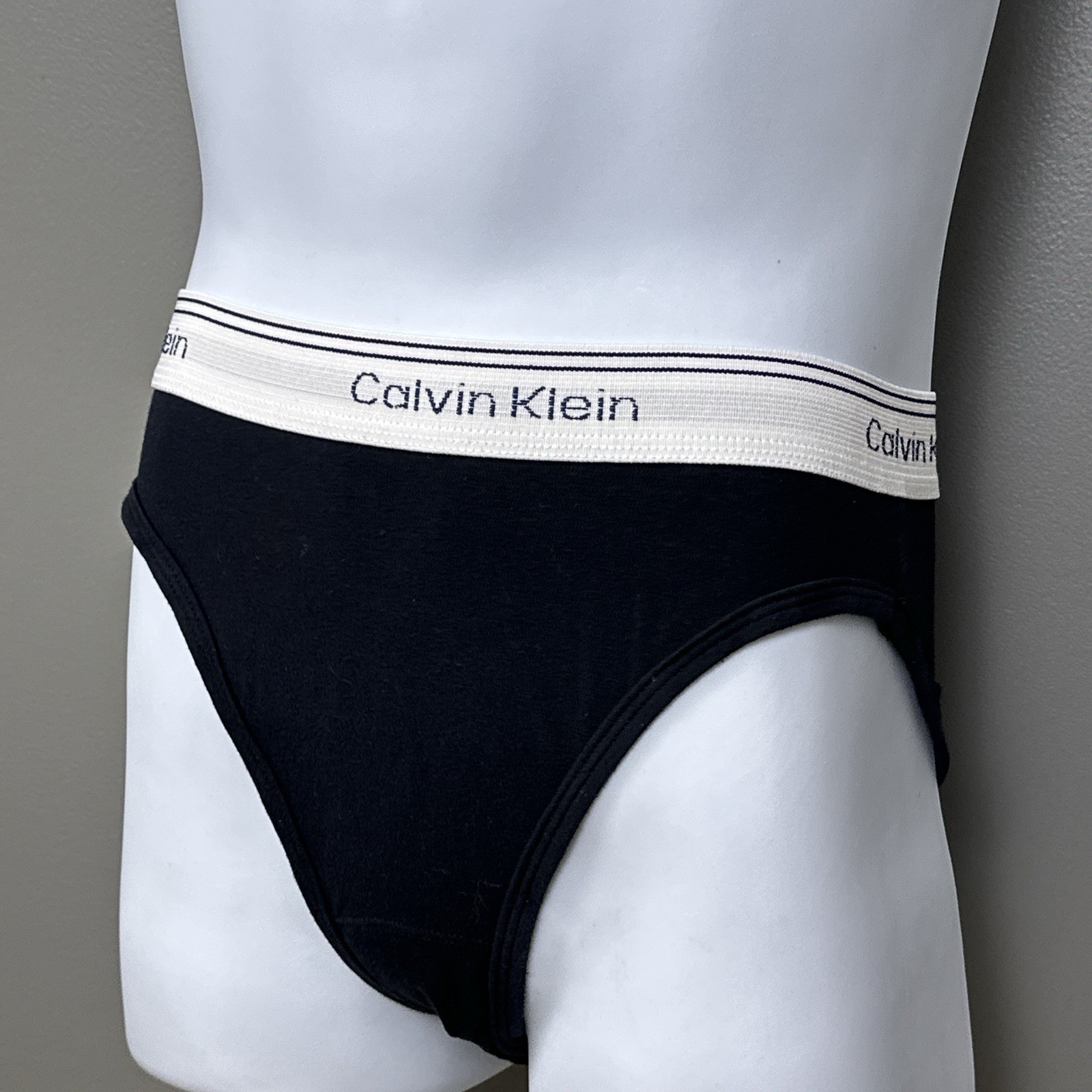 Vintage 1994 Calvin Klein Athletic Black High Cut Briefs USA Logo Waist Large