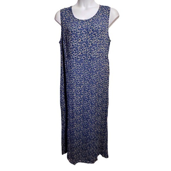 Vintage 1990&rsquo;s NWT April Cornell Floral Blue Yellow Maxi Prairie Cottage Dress