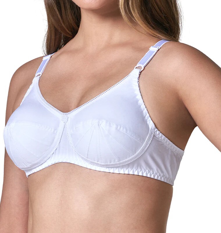 Saree Bra – WHITE Double Layered Plus Size Non Padded Wireless Cotton Sexy Bra