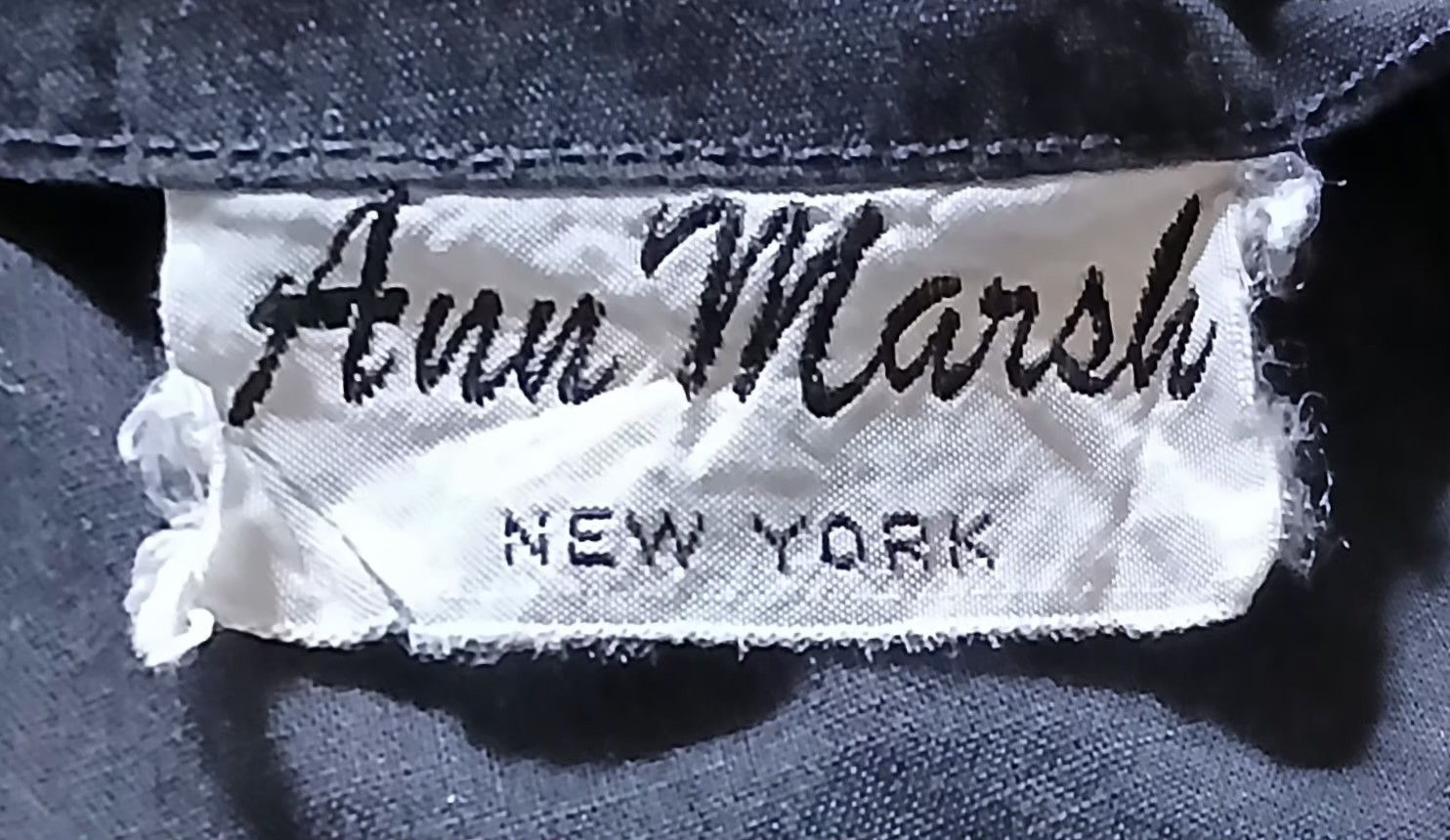 VTG 1950s Ann Marsh NY Fit To Flare Cotton Floral Scarf Neckline Day Dress XS