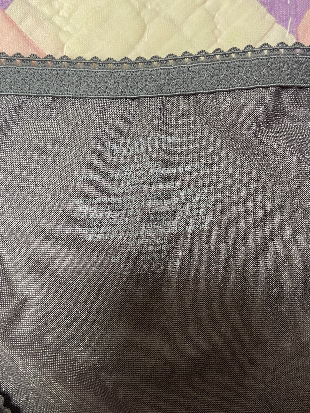 Vtg Vassarette Glossy Satin Black Panties Large Sissy Nylon Blend
