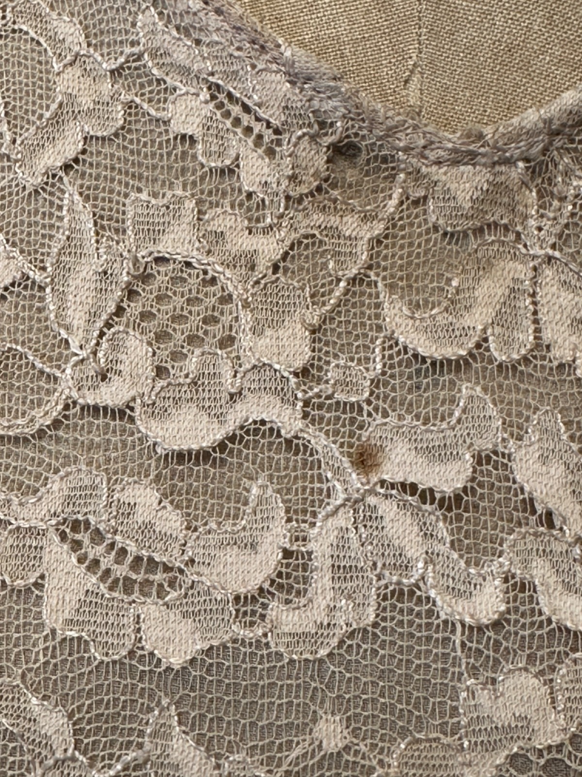 20s 30s Dress Silk Lace M/L Antique Silk Chiffon Seamstress Made