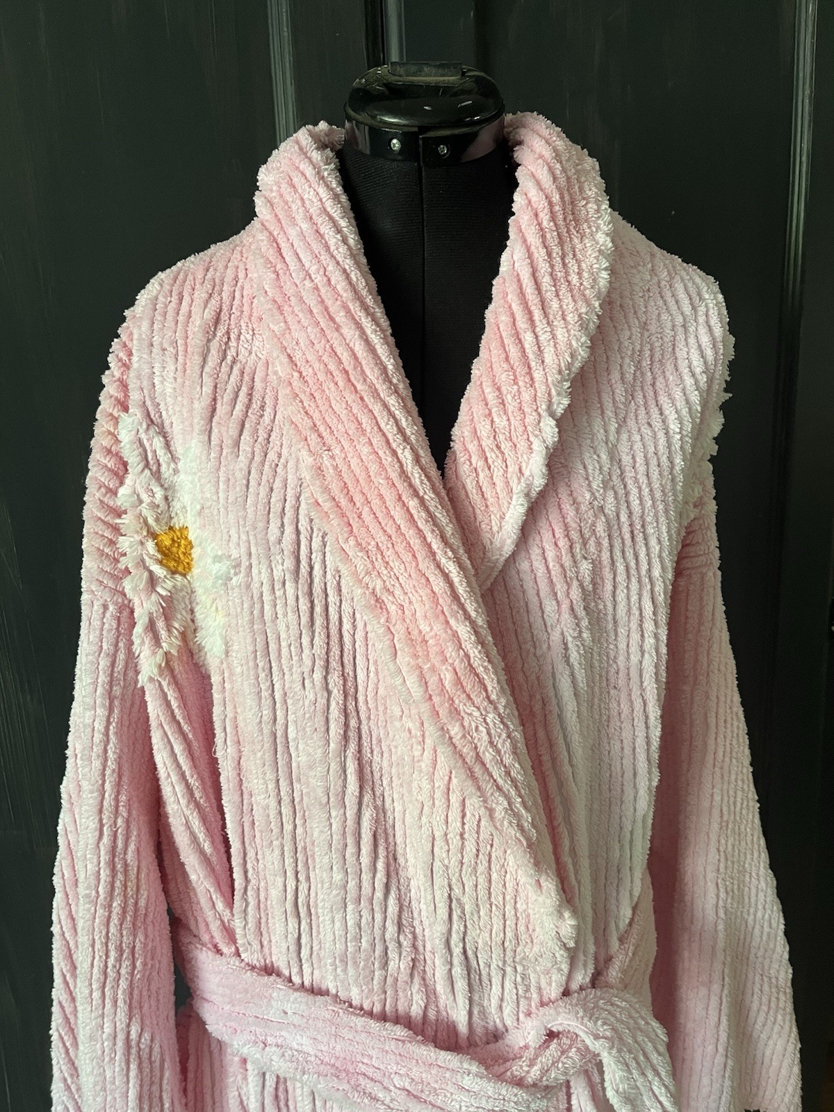 Vintage Canyon Group « Falling Daisies » Chenille Robe Pink 2XL