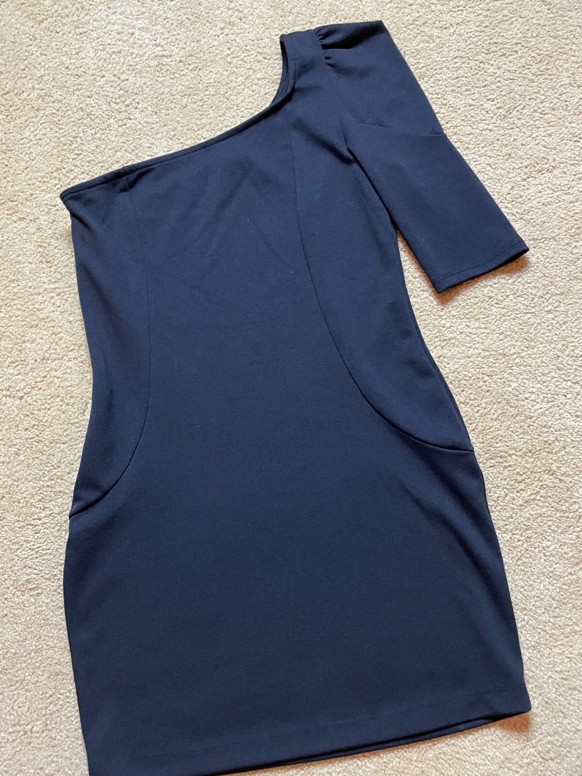 Vintage 90s Y2K Wet Seal One Shoulder USA Goth Cocktail Bodycon Mini Dress 2XS