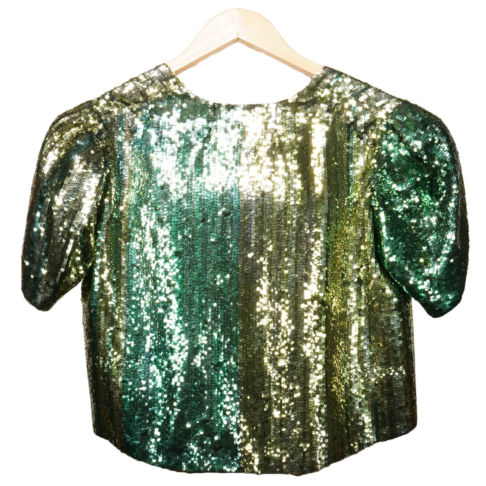 Gatsby Superb Quality Green 1930&rsquo;s Sequined Hand Made Evening Jacket NOW $100!!!