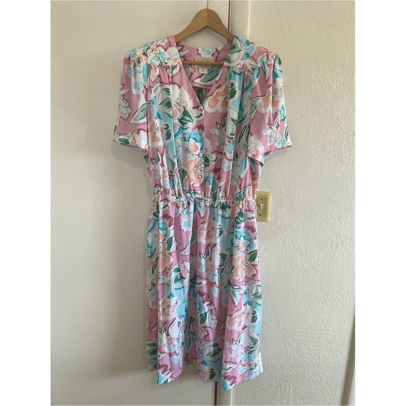 Vintage Von Bramlett Floral Dress 22W Pink Cottagecore Grandmacore USA