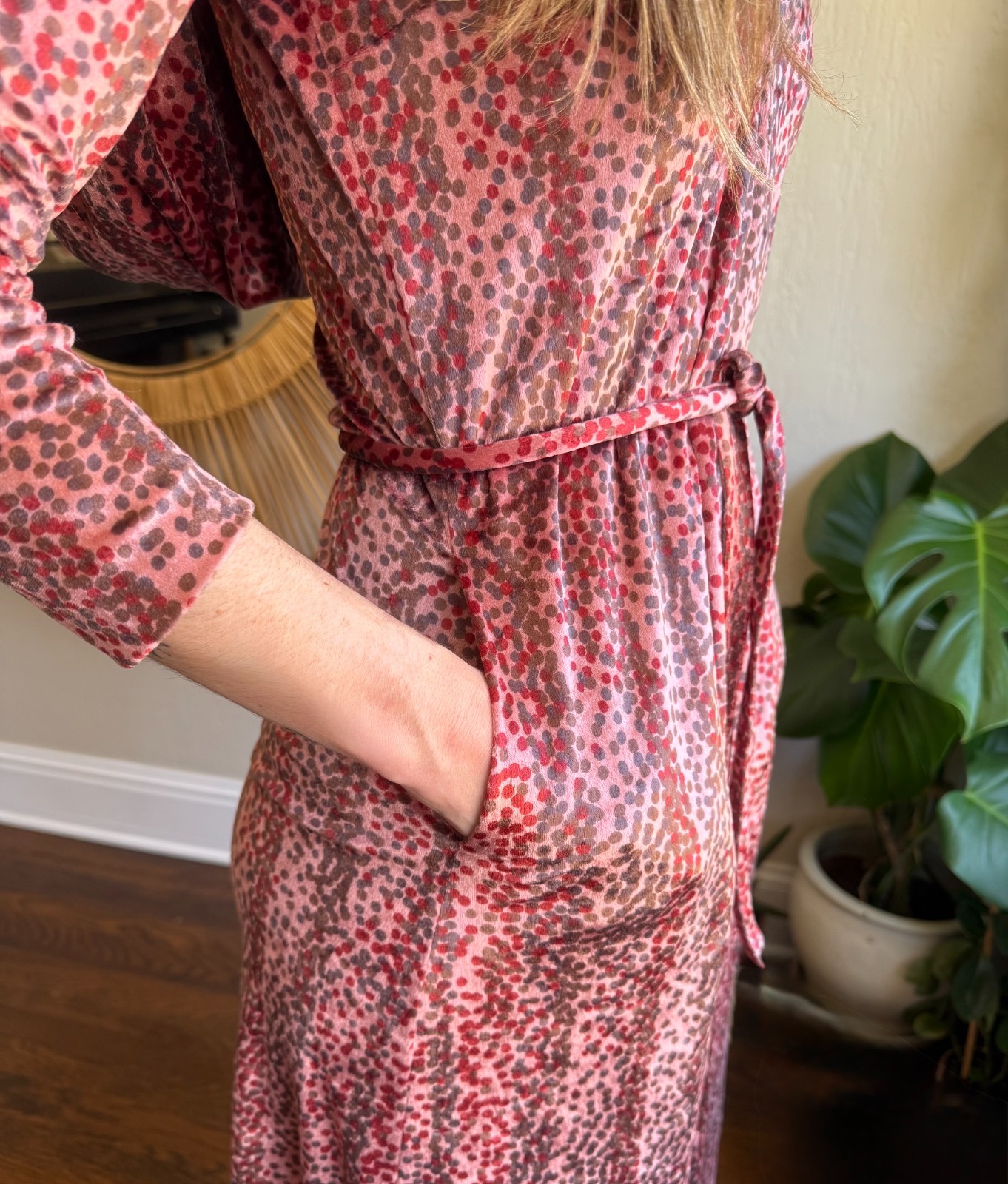 Vintage 1970s Velour Hooded Maxi Dress Witchy Disco Goddess by Carlye