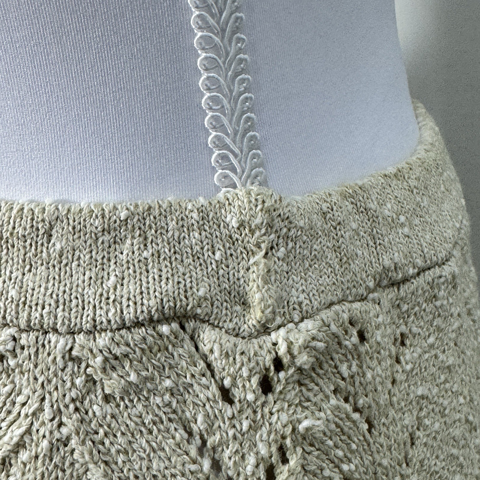 Vintage 1960s Mister Sig Knit Top Skirt Set Cream Lime Green ILGWU Small