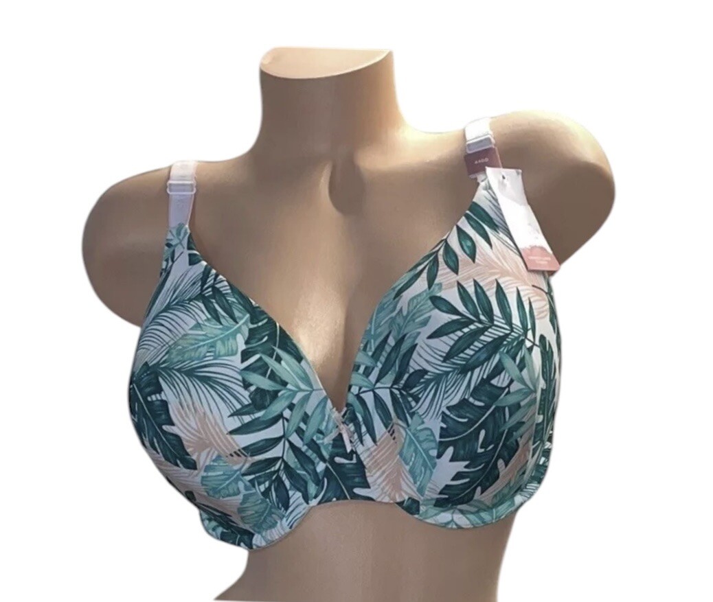 Cacique Lightly Lined T-Shirt Nylon Bra Womens 44DD NWT