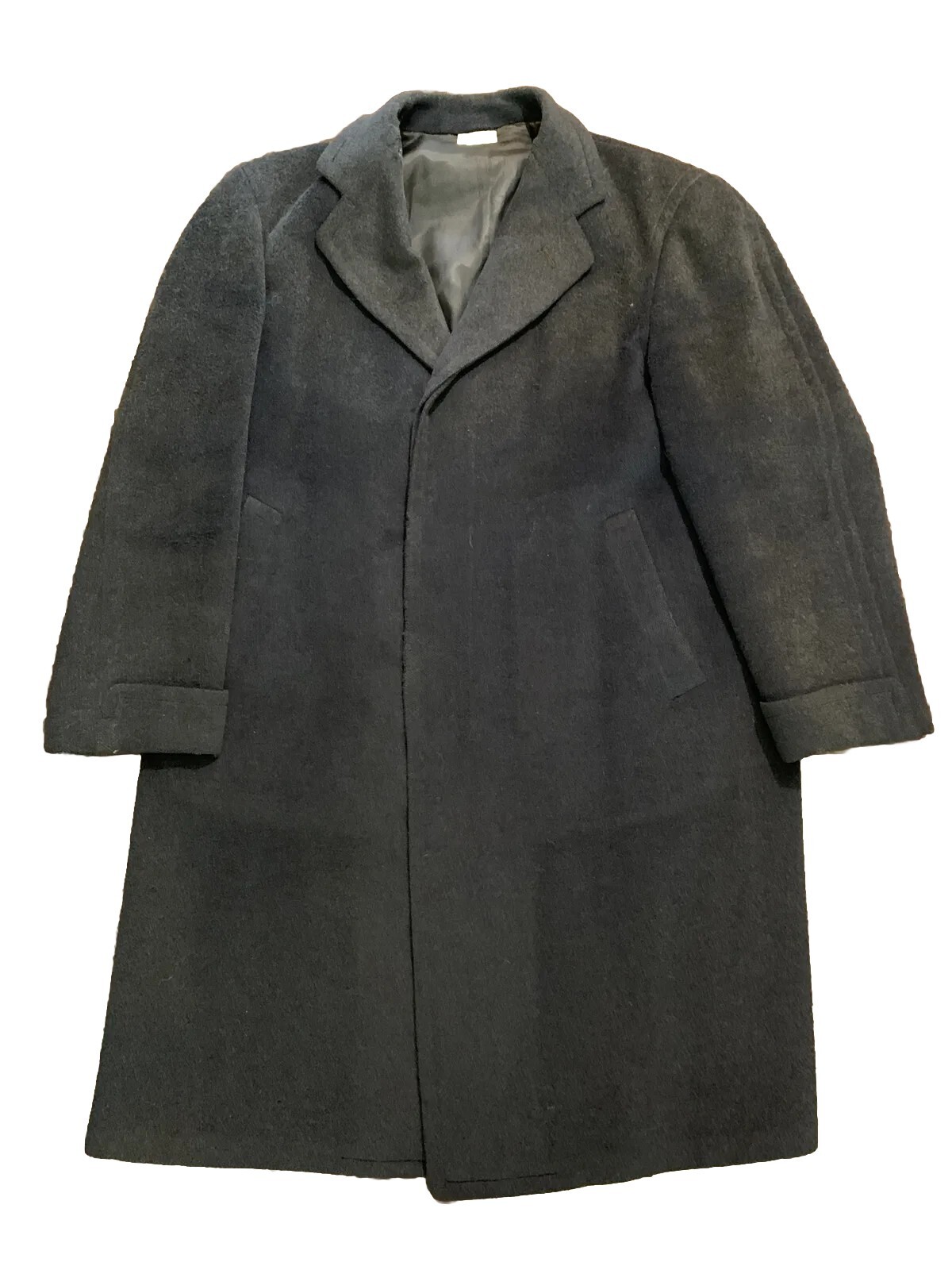 Vtg Kamashaw Fine Silky Alpaca Pure Wool Blue Winter Trench Coat Parka Jacket XL