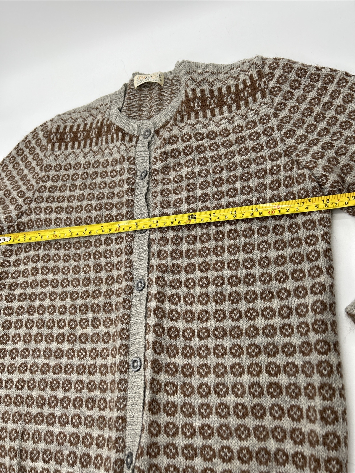 Papaca 100% Alpaca Peruvian Rockabilly Ratpack Style Cardigan Made Peru Vintage