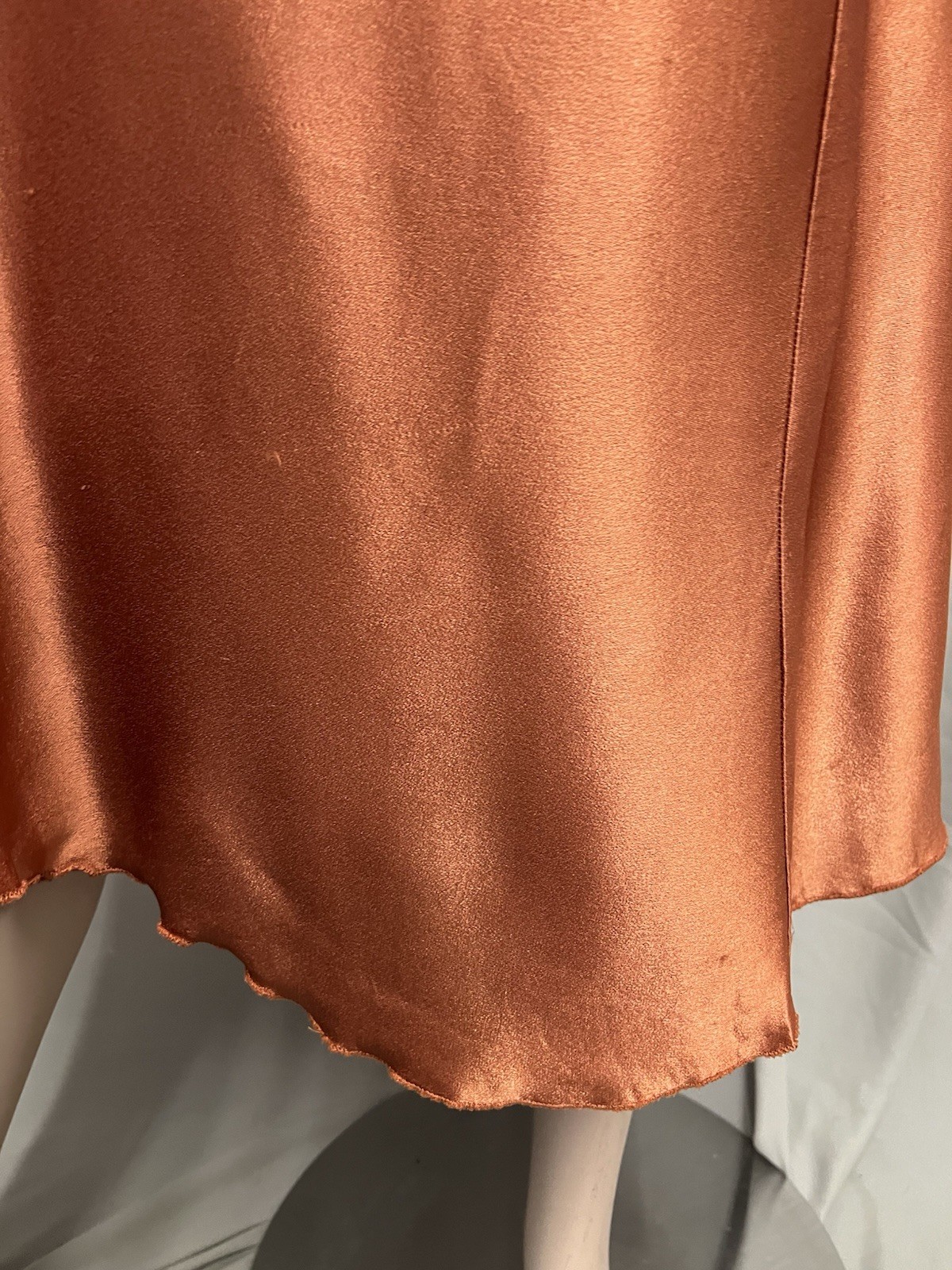 1940’s Copper Crepe Back Satin Skirt