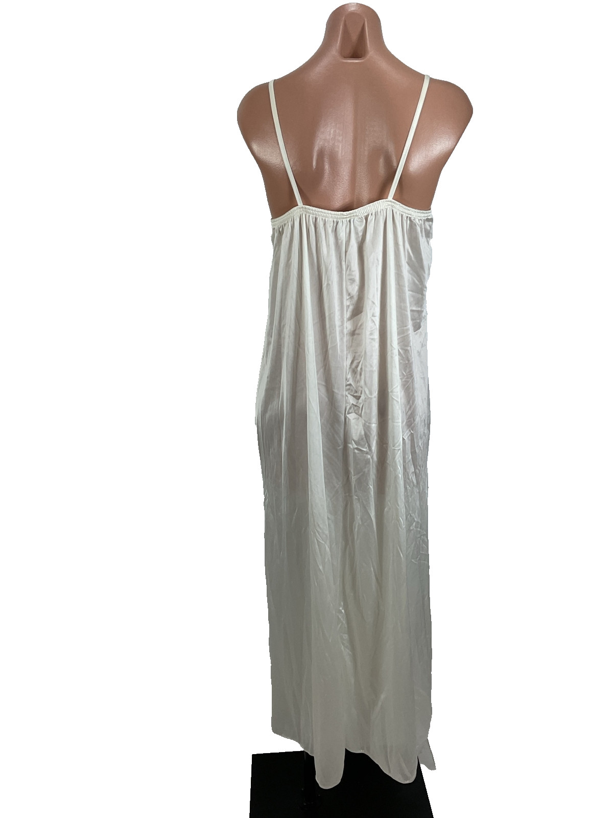 VINTAGE INNER MOST BY SEARS White Abstract LONG GOWN Nightgown Slip Dress M USA