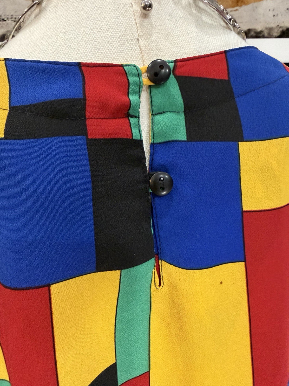Vintage Kathy Che Geometric Print Blouse 90s Artsy Top