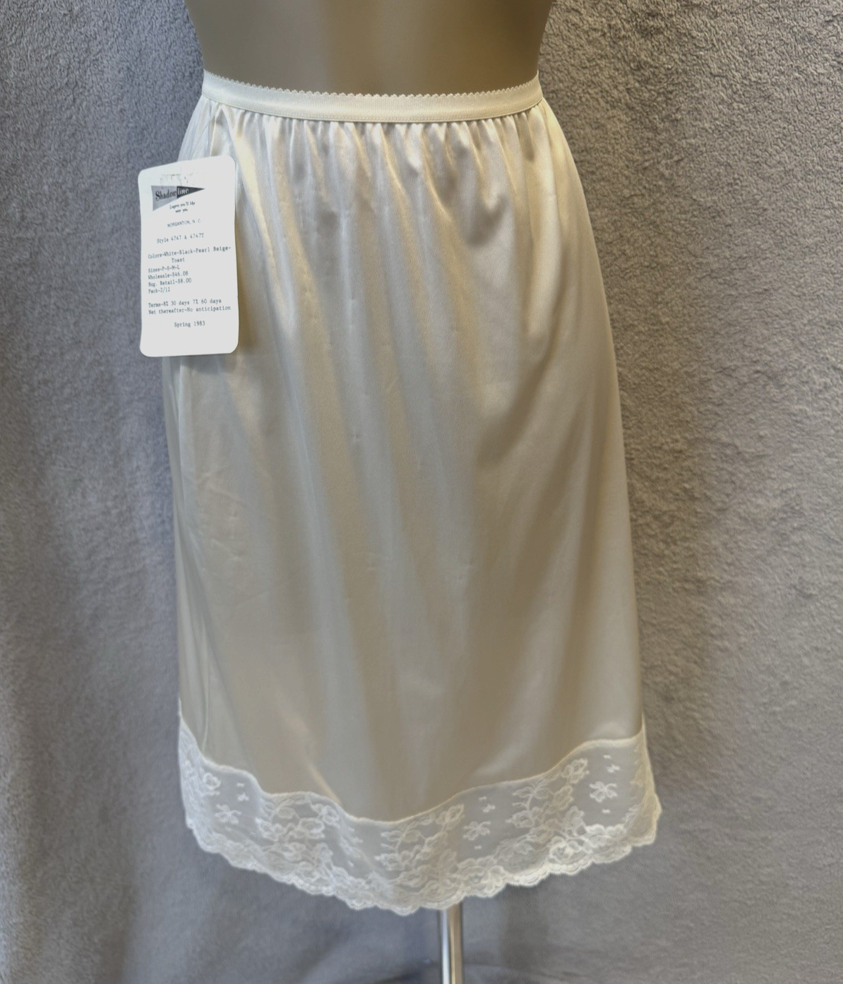 VTG Shadowline Camisole Cami Sz 34 & Half Slip Set Lingerie NEW, Lace, 80&rsquo;s