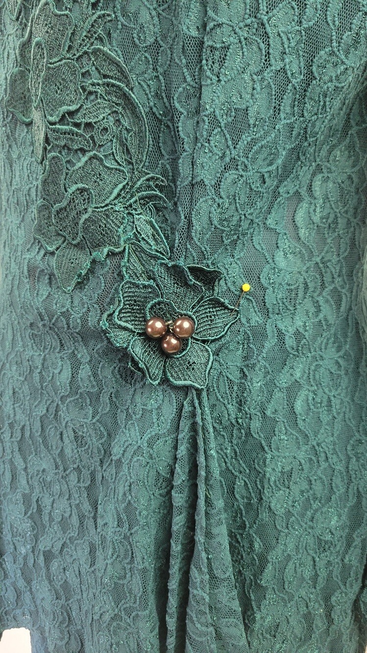 NWT Vintage Cachet by Bari Protas Green lace women&rsquo;s Skirt Top Jacket Set 11/12