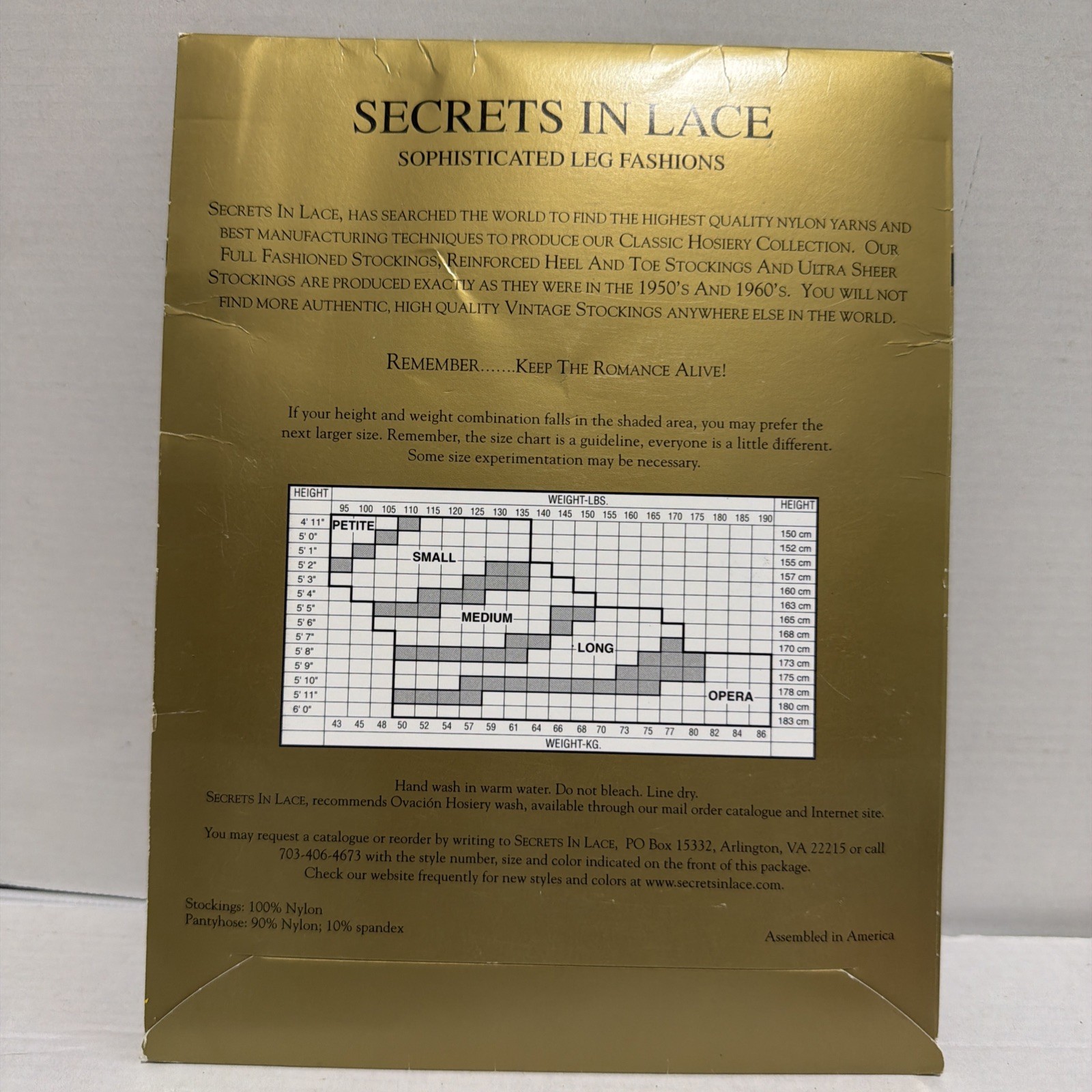 Secrets In Lace Classic Collection Stockings 9900 RHT – Off Black – Small – NIP
