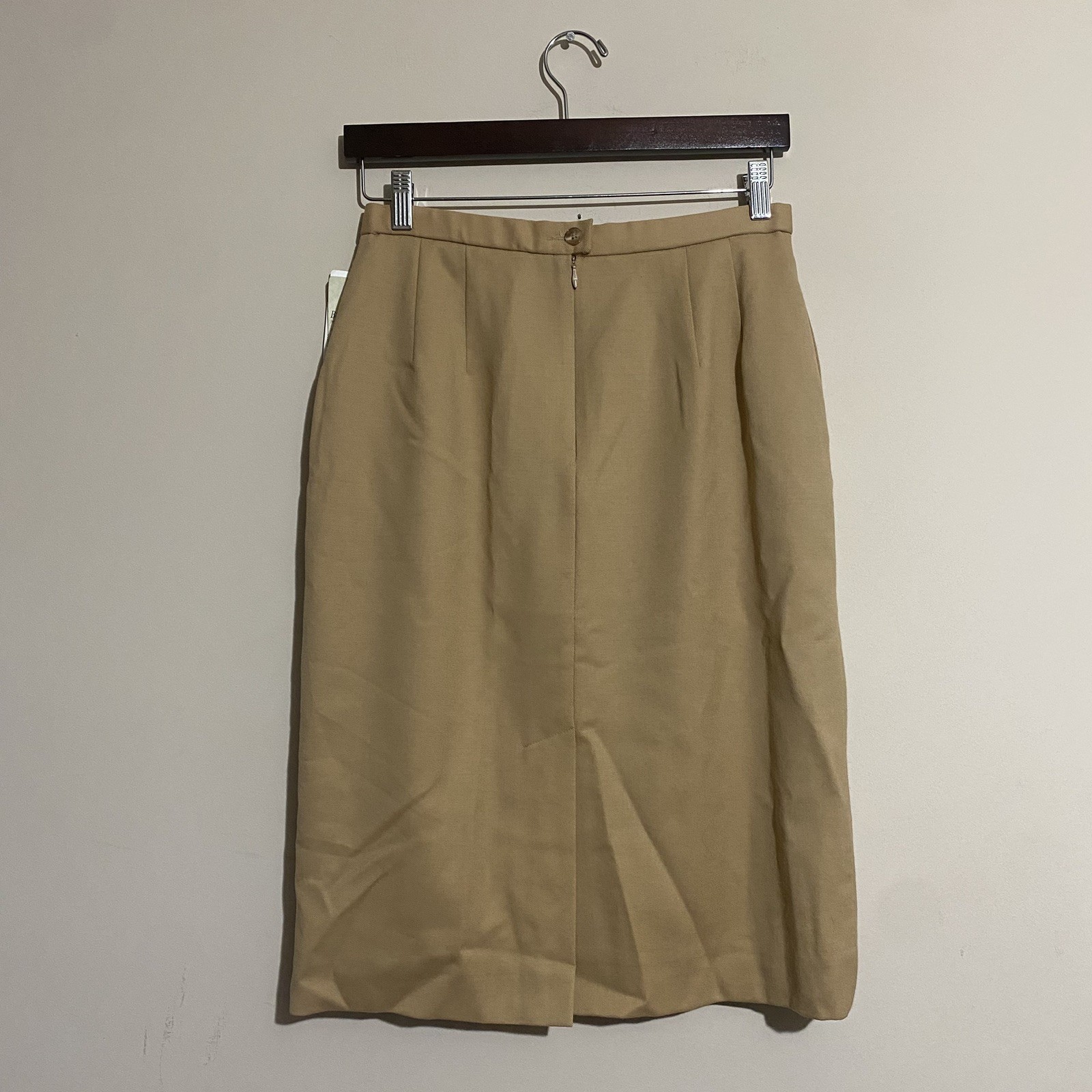 NWT VNTG Pendleton Womens 90’s Power Skirt Sz 10 Tan Solid Wool Classic Preppy