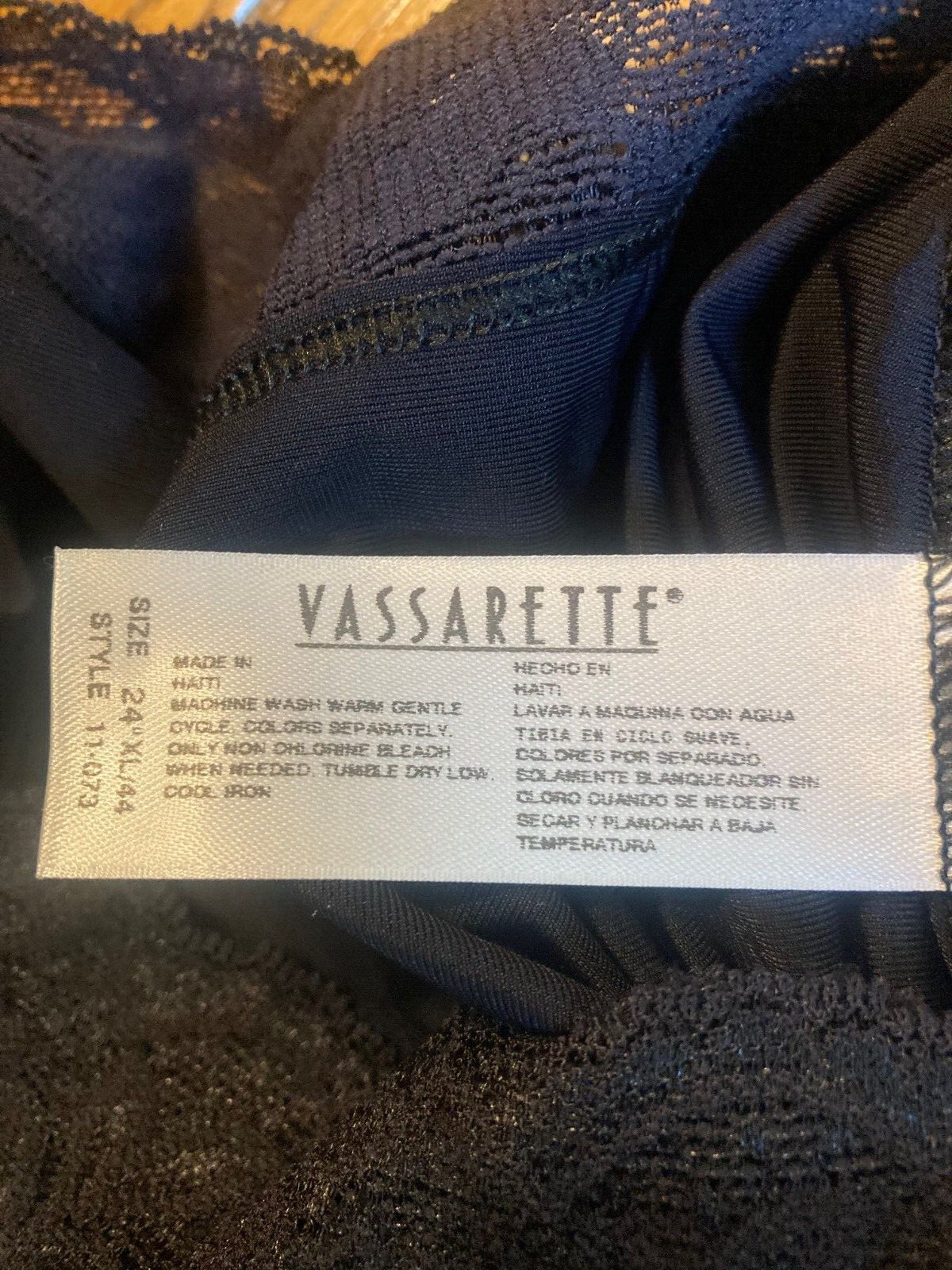 Vassarette BLACK Nylon Half Slip Size 24&Prime; XL/44 Style 11-073