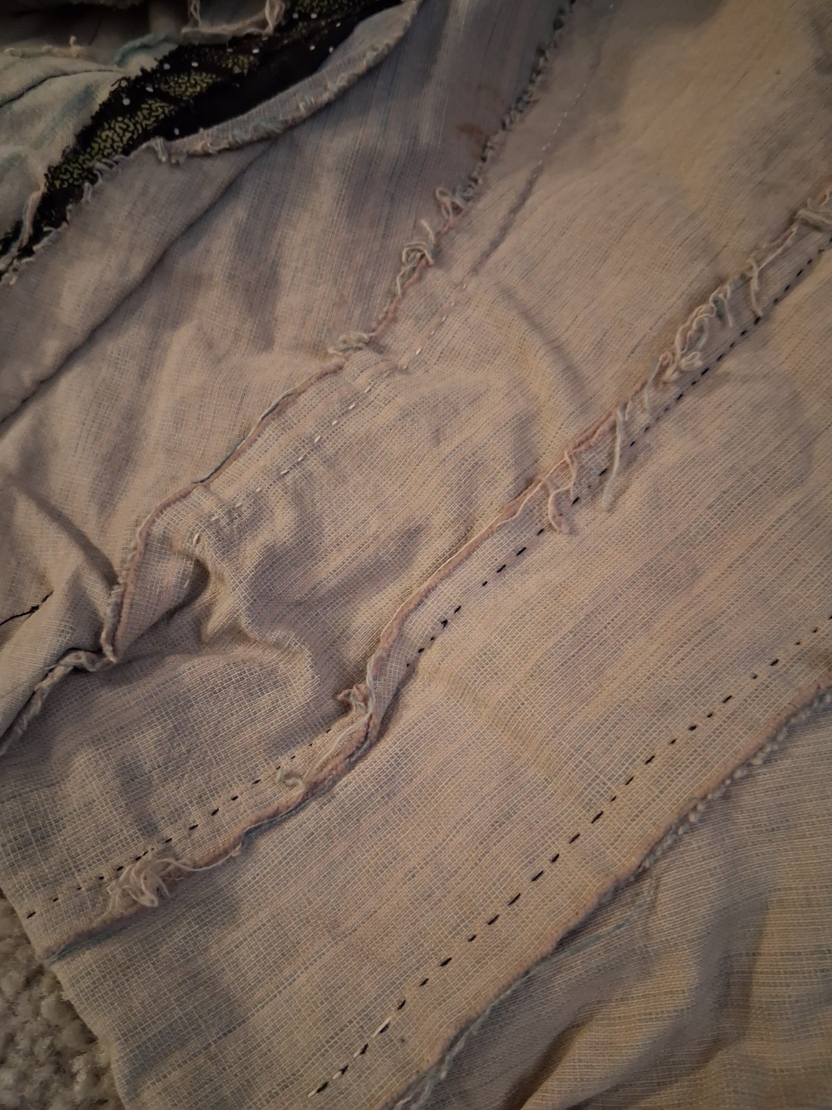 Antique Pioneer Prairie Colonial Day Cotton 2-Piece Edwardian Dress