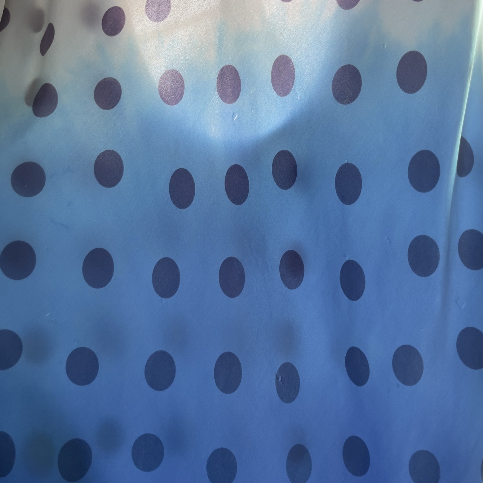 Vintage Pale Lavender & Hand-Dyed Blue Silk Polka Dot Slip Dress (S–M)