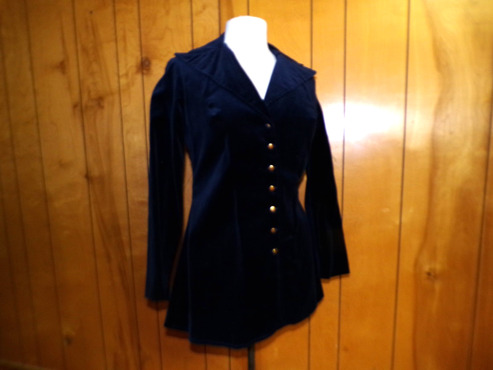 Vintage PATTY WOODARD Blue Cotton Velvet Jacket Waist 32&Prime;
