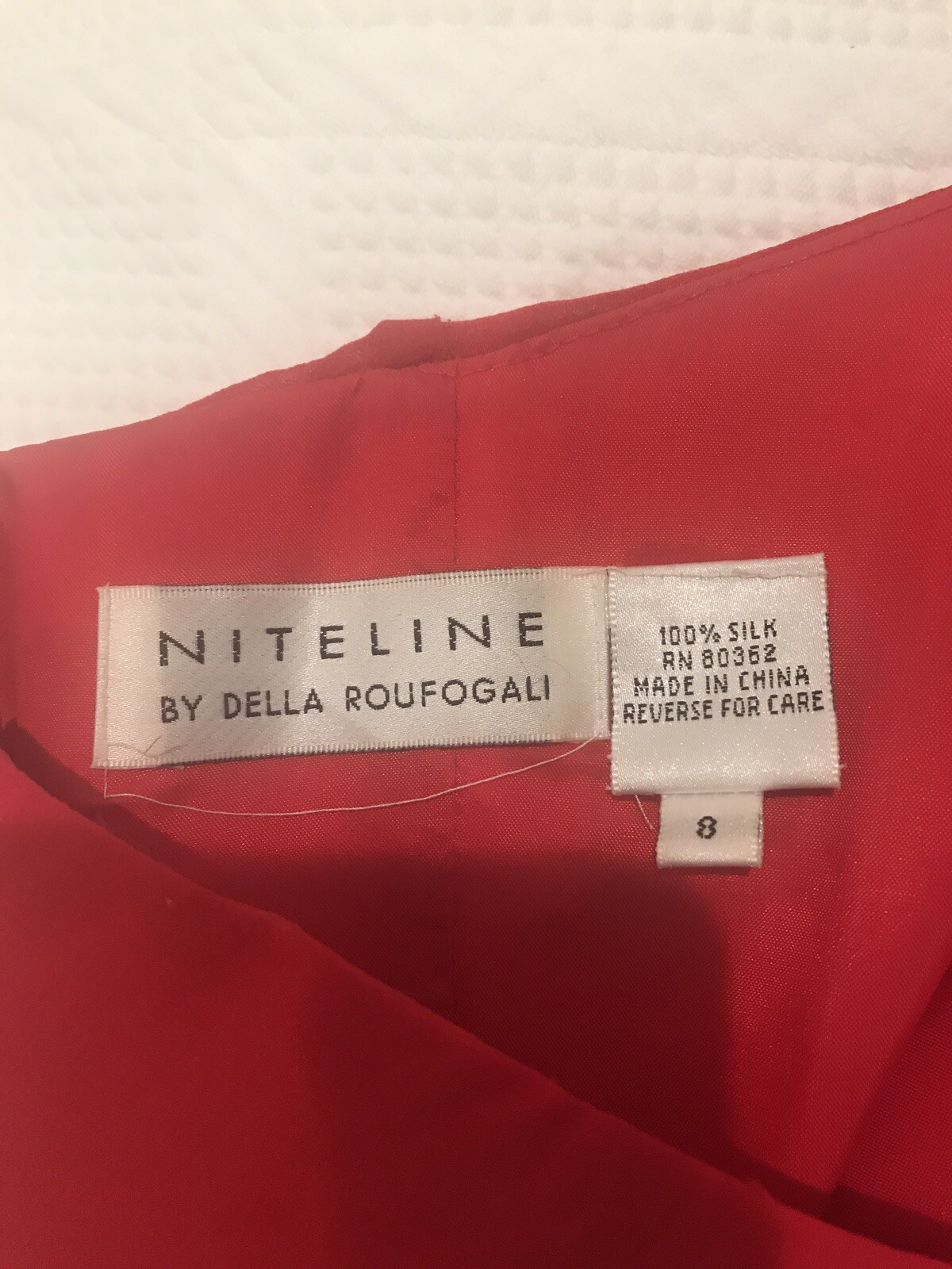 Vintage RED, Silk, Della Roufogali,Beaded ,Cocktail Or Prom Dress