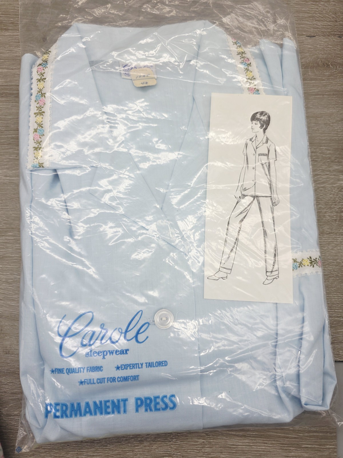 VTG Carole 2 Pc Sleepware Pants Button Top Wms Sz 42 New In Package Pajamas