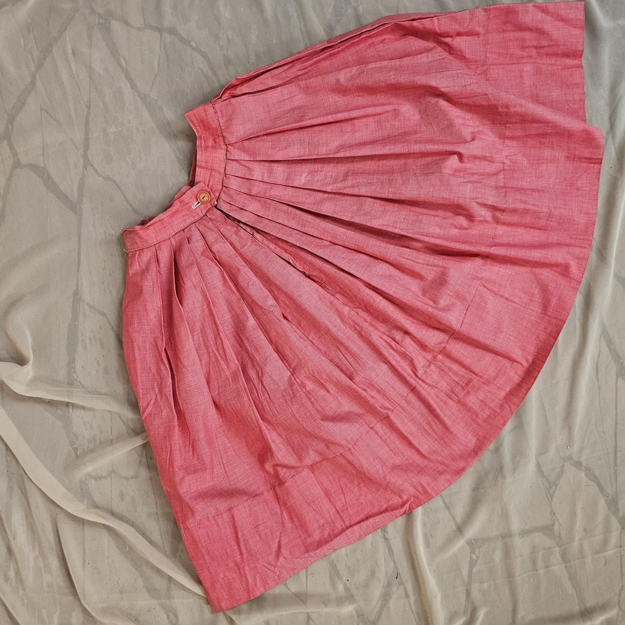 Vintage 1950s Skirt Pleated Pink Circle Skirt Retro Pinup Rockabilly Metal…