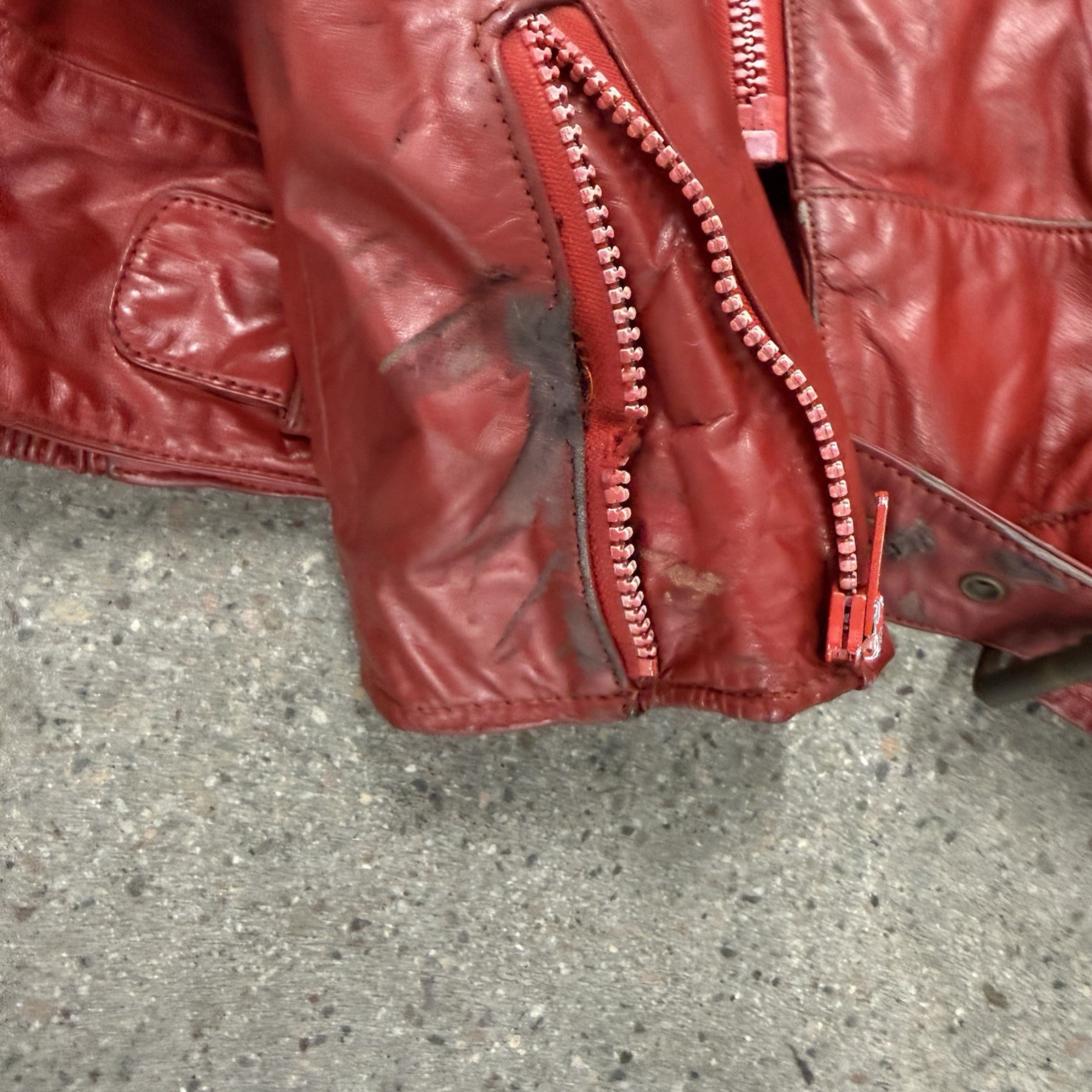 Vintage Leather Jacket Wilsons Red Leather Size 40