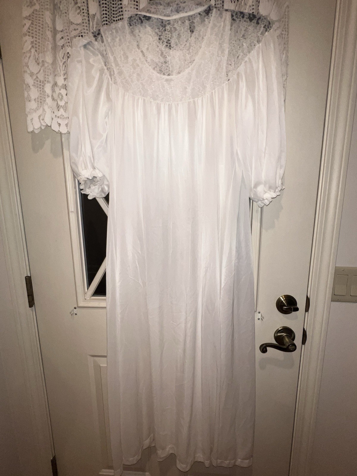 Mid-Century Radcliffe White Peignoir Bridal 2-Pc Nightgown & Robe Set Sz Small