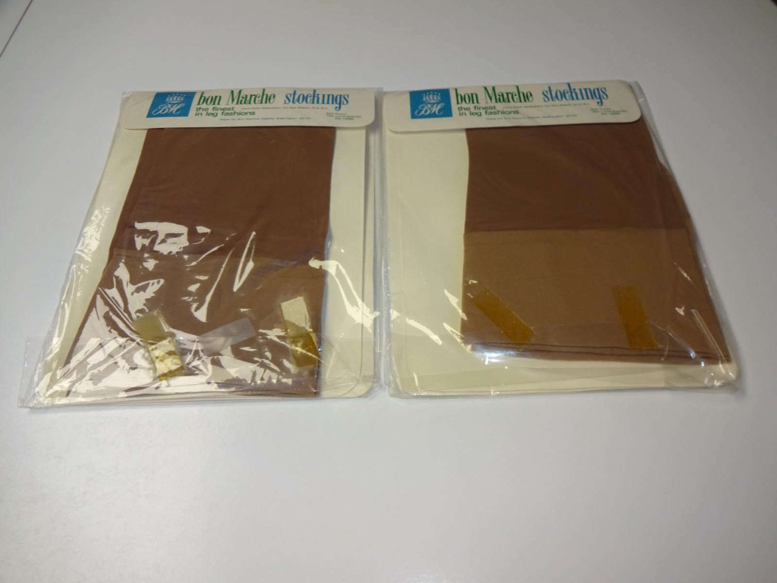 2 Pair Vintage Bon Marche Lycra Support Stockings Size 8 1/2 – 9 Totem Rose NOS