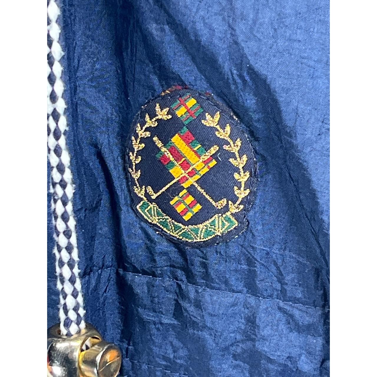 Vintage Petite Sophisticate Multicolor Womens Golf Crest Hooded Windbreaker P/P