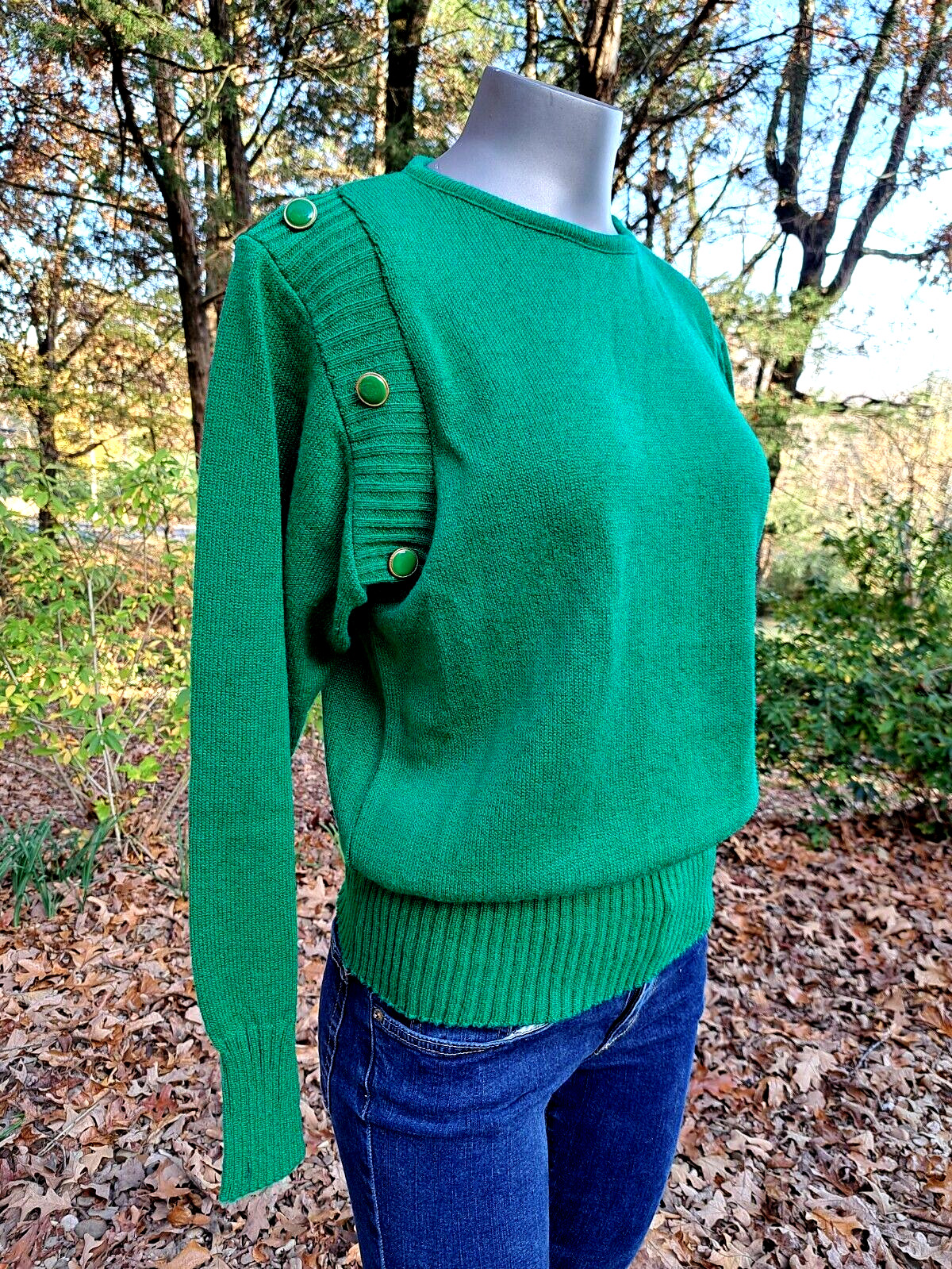 Vintage Neiman Marcus Ami Knits Pull over Sweater Bright Green Med/Lrg