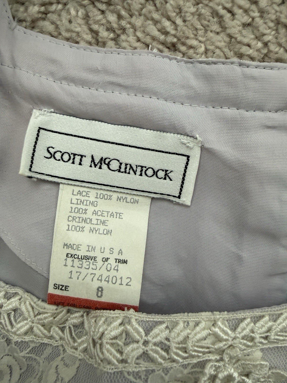 Vintage Scott McClintock Dress Lavender Size 8 Cottagecore Floral 80s PLace USA