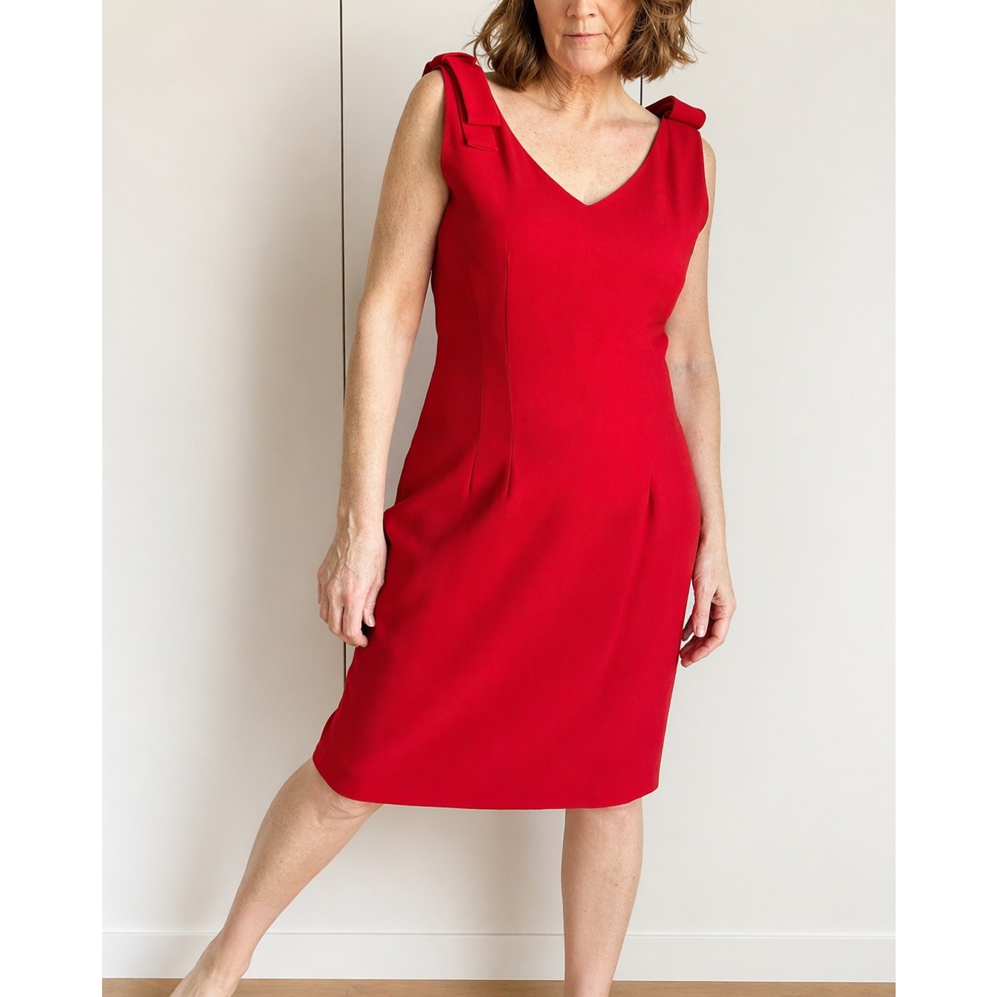VTG Red Cocktail Dress Women Size 14 Fitted Party Dress Formal Evening Wedding