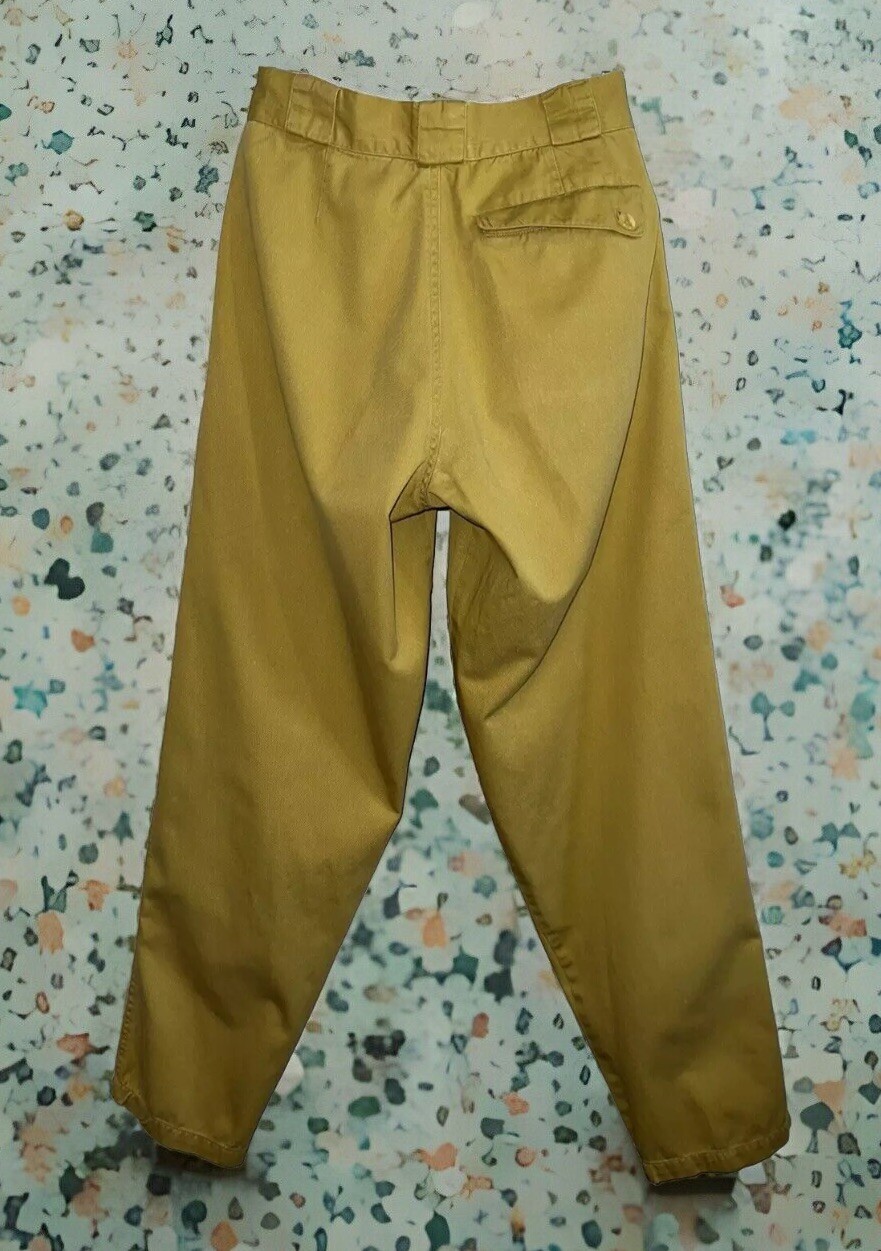 Vtg Code Zero Pleated Pants Mustard Yellow Tag Sz. 27 x 31 – Measure 25.5 x 29.5