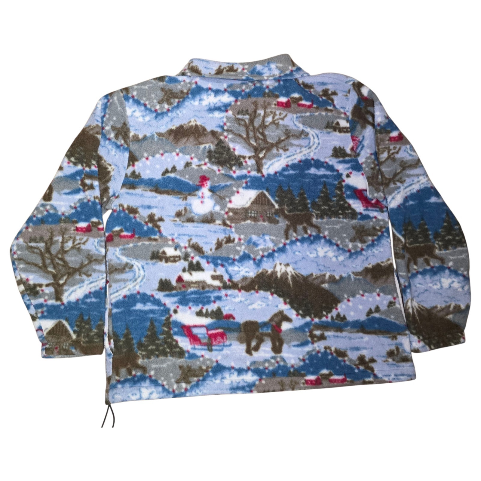 Vintage Northern Reflections Fleece Jacket Cabin Scenic Deer Winter Womens M/L