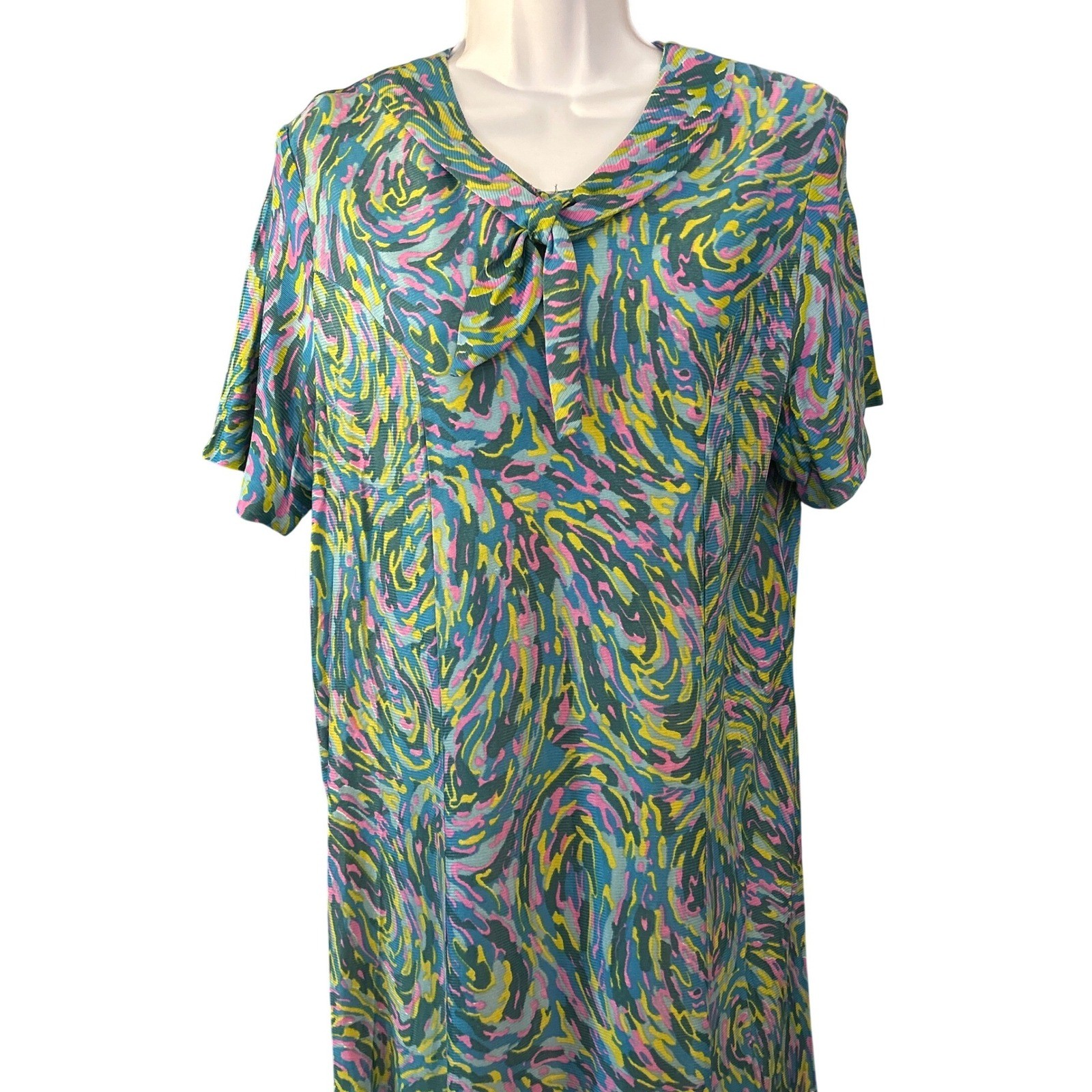60s Carol Brent Montgomery Ward Shift Dress Psychedelic Mod Retro Groovy 22.5
