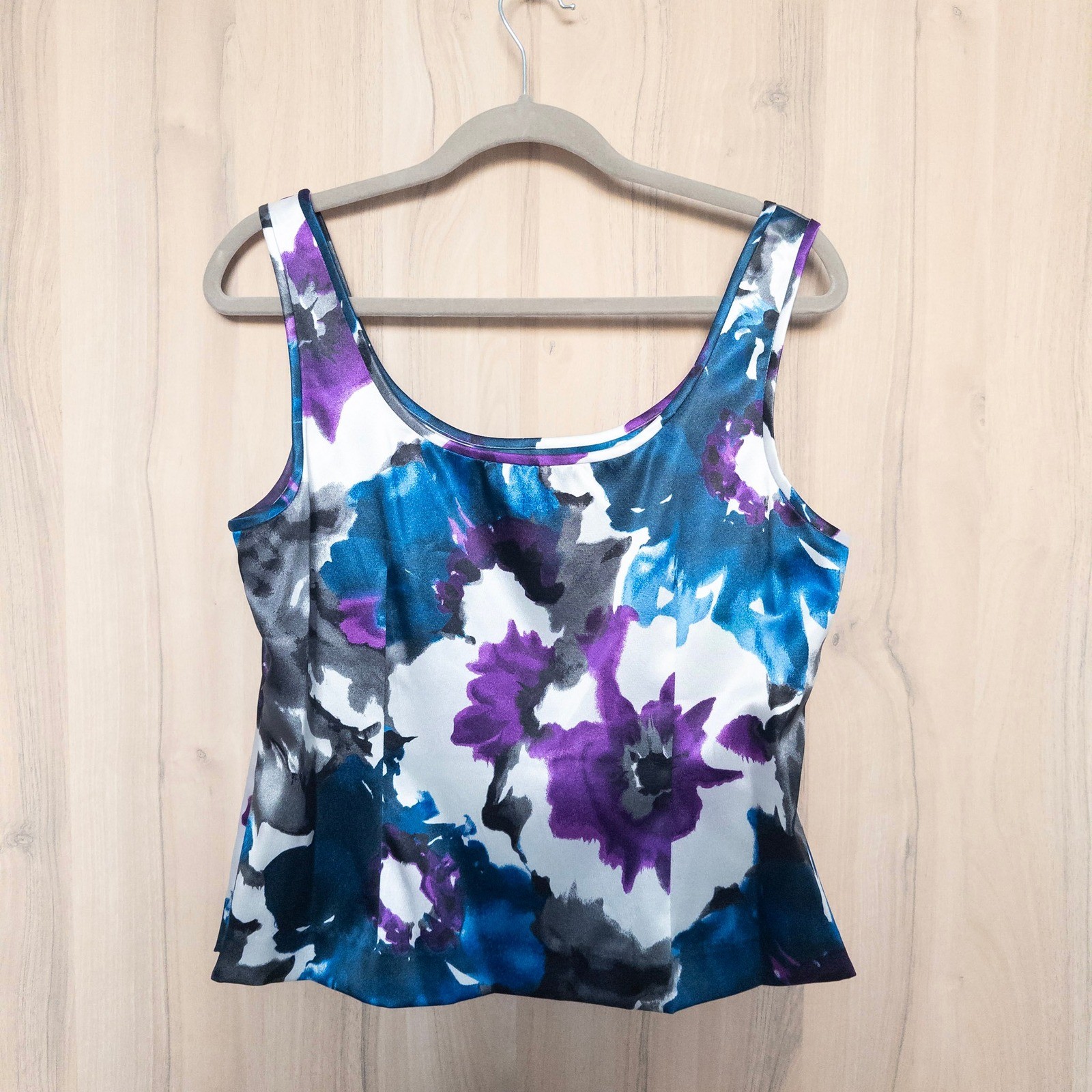 VTG Alex Evenings Womens Jacket Tank Set Sz L Floral Evening Chic Glam