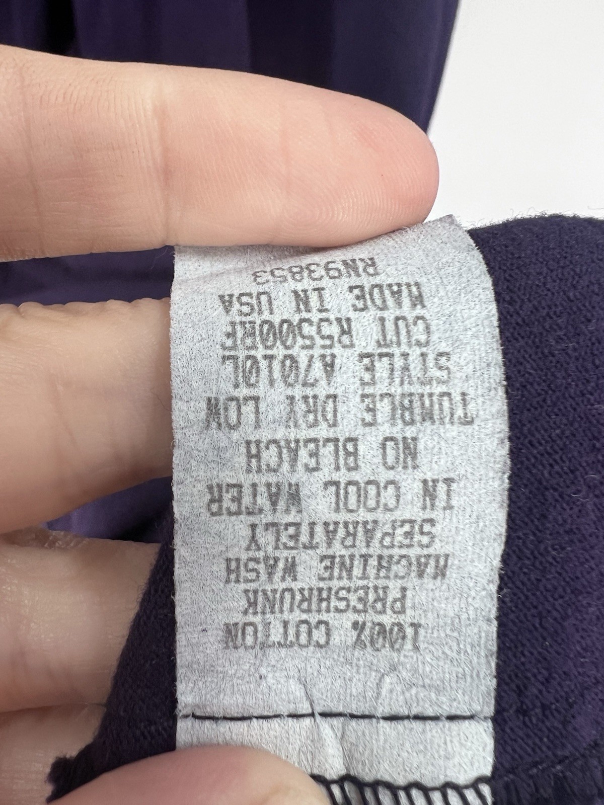 VTG Varsity Sport Solid Purple Long Sleeve 100% Cotton Maxi Dress M Made in USA