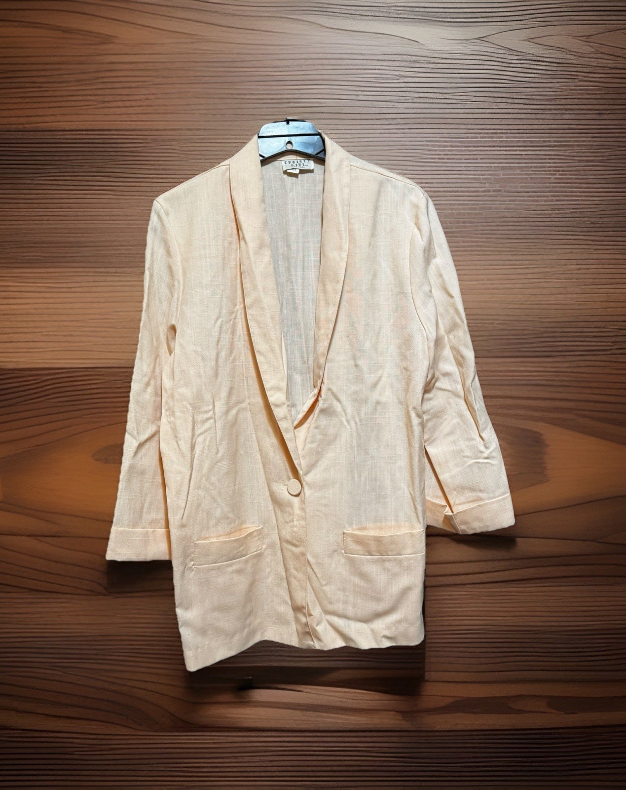 Christy Girl Long Blazer Peach Orange 1980&rsquo;s Fashion Trendy Grandmacore Vintage