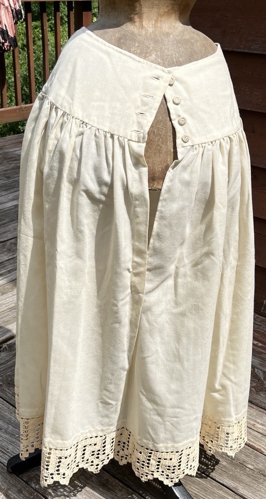 Victorian Cream Wool Petticoat with Crocheted Trim, Ladies, Girls